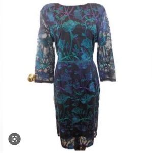 Vicky and Lucas embroidered toile midi dress